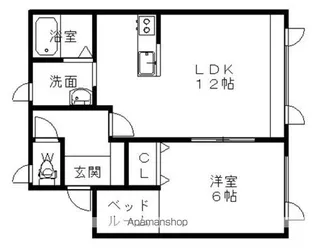 コーポオム【1階】の間取り
